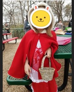 Charming Red Hooded Cape Kids Costume